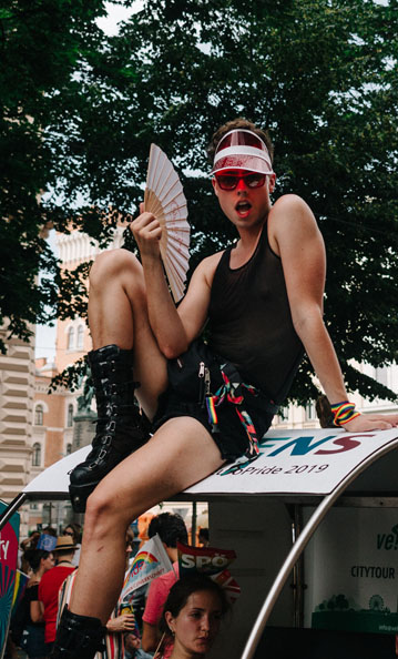 Male posing on a LGBTQ parade